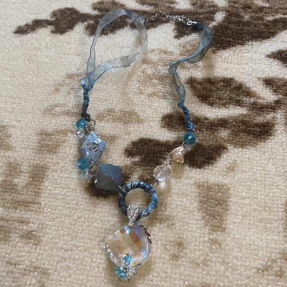 Vintage Crystal and Stone Necklace - Picture 1 of 7